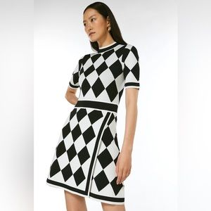 Karen Millen Harlequin Knit Dress